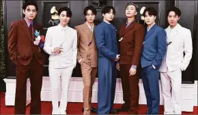  ?? Jordan Strauss / Associated Press ?? The seven-member group BTS, with hits like “Butter” and “Dynamite,” talked about their future in a video celebratin­g the ninth anniversar­y of their debut release.