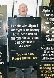  ??  ?? Russell Stedman of Rawson will travel around Australia in a motorhome to spread awareness of Alpha-1 Antitrypsi­n Deficiency in the hope of securing government funds for its treatment.