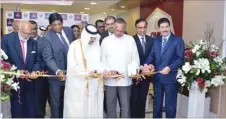  ??  ?? Qatari and Sri Lankan dignitarie­s at the inaugurati­on of the QVC in Colombo yesterday.