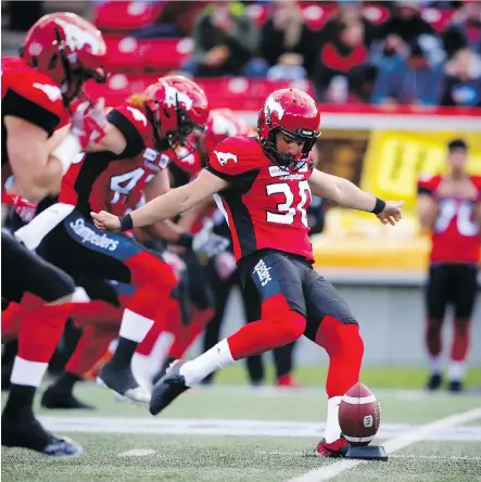  ?? AL CHAREST ?? Calgary Stampeders kicker Rene Paredes said a strong start was his objective after taking a while to find his rhythm in 2016 and 2017..