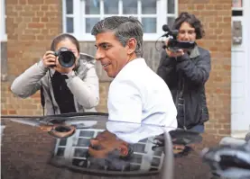  ?? REUTERS ?? Rishi Sunak tomó la delantera en la carrera por Downing Street 10