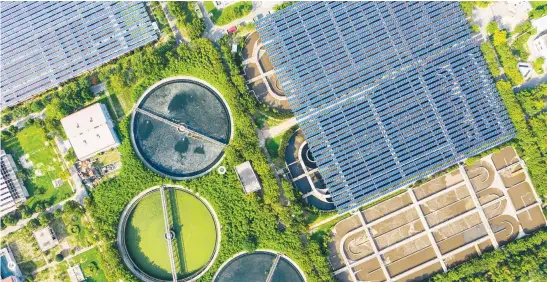  ?? Pictures: AFP ?? ENERGIZERS. Solar panels built over a sewage treatment plant, as the plant uses photovolta­ic power to partly replace coal power in Zhengzhou, in China’s central Henan province.