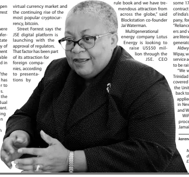  ?? FILE ?? Marlene Street Forrest, managing director of the Jamaica Stock Exchange.