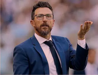  ??  ?? Eusebio Di Francesco, 49 anni, allenatore della Roma. Nel 2017/18 in Champions arrivò in semifinale