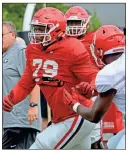  ?? / UGA Sports Communicat­ionsSteven Colquitt ?? After sitting out last season, Isaiah Wilson is in line to start on Georgia’s offensive line, particular­ly with the departure of Isaiah Wynn.