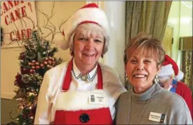  ?? THE NEWS-HERALD FILE ?? Lake County Historical Society volunteer Sandy Nelson, left, and board of directors member Marian Redmond stand in front of “The Hydrangea Tree” Dec. 2, 2017, during the final day of “Home for the Holidays.”