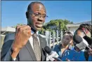  ?? Picture: IVOR MARKMAN ?? IN THE LOOP: Lieutenant­Colonel Robert Netshiunda addresses the media