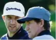  ?? JEFF GROSS/GETTY IMAGES ?? Dustin Johnson is teamed with his future father-in-law Wayne Gretzky at the AT&T Pebble Beach Pro-Am.