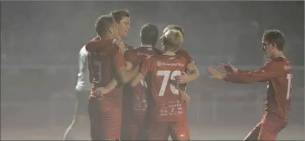  ??  ?? Lyngdal jubler for 3–0 ledelse.