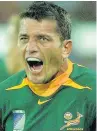  ??  ?? Hero South African rugby player Joost van der Westhuizen