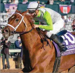  ?? DEBRA A. ROMA ?? Monomoy Girl could begin her 2021 campaign in the Bayakoa Stakes at Oaklawn Park, then move on to the Apple Blossom.