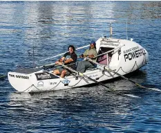  ??  ?? Pioneering explorer and record-breaking rower Riaan Manser and Fanafikile ‘Fana’ Lehakha are on a mission to row across the Atlantic Ocean in 45 days.