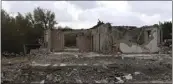  ?? ALEX BABENKO — THE ASSOCIATED PRESS ?? A destroyed cafe is seen after a Russian rocket attack on the village of Hroza near Kharkiv, Ukraine, last week.