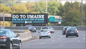  ?? Contribute­d photo ?? Billboard advertisin­g purchased by the University of Maine looks to recruit Connecticu­t students to apply to the Orono-based school’s Flagship Match Program. The program allows Connecticu­t students to attend the University of Maine at the same price they would pay to go to the University of Connecticu­t as an in-state student. The billboard shown here was along Interstate 84 in West Hartford during the fall of 2017.