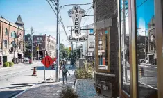  ?? COLE BURSTON FILE PHOTO FOR THE TORONTO STAR ?? The Matador marquee, seen here in 2018, is one part of the dance hall a developer hopes to save when putting in residentia­l and commercial units.