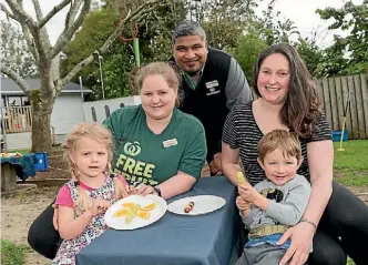  ??  ?? Newbees Preschool in Kerikeri got a boost toward Healthy Heart accreditat­ion from the Heart Foundation thanks to the Countdown Kerikeri team. The centre is focused on promoting healthy eating and physical activity. Countdown regularly drops off free...
