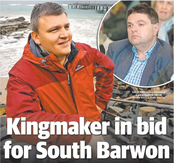  ??  ?? HAT IN RING: Darren Cheeseman is being tipped to take on Andrew Katos in South Barwon.
