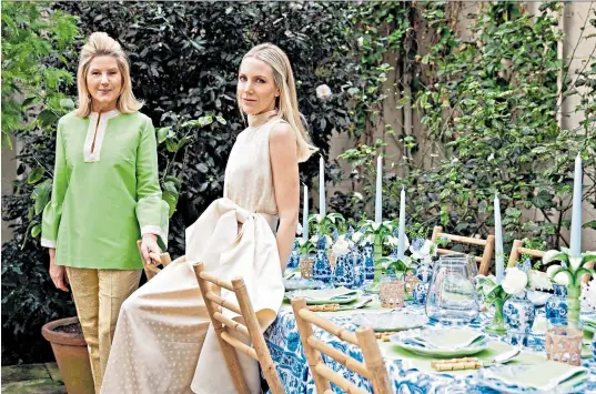  ??  ?? Family affair: Alice Naylor Leyland and her mother Serena Fresson dress to match their tablescape collaborat­ion