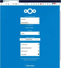  ??  ?? Complete the Nextcloud setup wizard in your browser and use the database values defined in our docker-compose.yml file.