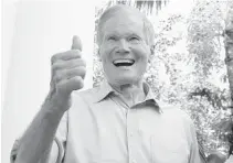  ?? BRYNN ANDERSON/AP ?? Sen. Bill Nelson, D-Fla., gives a thumbs up before he speaks to voters at a rally in Miami Gardens, Fla.