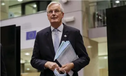  ?? Photograph: Olivier Hoslet/AP ?? The EU’s chief Brexit negotiator, Michel Barnier, wants to speed up the talks.