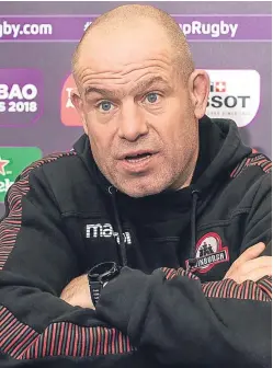  ??  ?? Richard Cockerill is facing a prop crisis with his Edinburgh side on the brink of a home Champions Cup quarter-final.