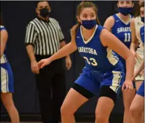  ?? KYLE ADAMS — MEDIANEWS GROUP ?? Lauren Patnode scored 16 points for Saratoga on March 10, 2021 against Averill Park.