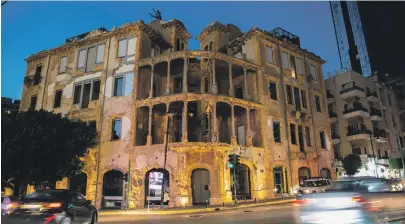  ?? Taim Karesly ?? Top and above, Beit Beirut, a renovated mansion once used as a snipers’ nest during the Lebanese Civil War, is now a museum housing exhibition­s as part of Beirut Design Week