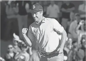  ?? GREGORY SHAMUS/ GETTY IMAGES ?? Brendon Todd sank a 4- foot par putt Monday on the 18th to clinch the Mayakoba Golf Classic for back- to- back PGA Tour titles.