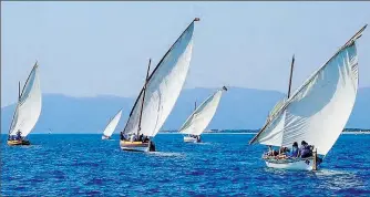  ??  ?? Les barques à voile latine ont offert un spectacle magnifique.