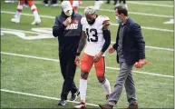  ?? Michael Conroy / Associated Press ?? Cleveland Browns wide receiver Odell Beckham Jr. played in only seven games before a torn ACL put him on the sideline for the rest of the season.