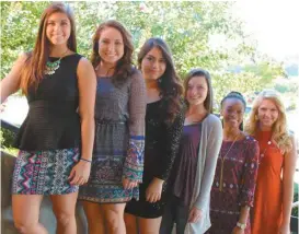  ??  ?? The 2015 CHS Senior Homecoming Court includes, from left, Bren Lewis, Gabbie Ramos, Areli Cervantes, Kaily Matthews, Kiersten Pace and Callie McDonald. Homecoming will be this Friday at home as the Bulldogs play Fannin County. Check out more...