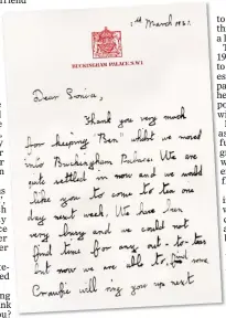  ?? ?? ‘DEAR SONIA’: One of the Elizabeth’s letters, remarkably neat for a ten-year-old