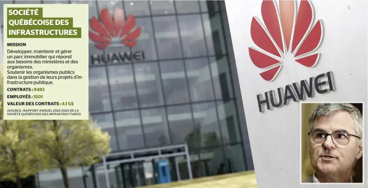  ?? PHOTOS D’ARCHIVES ?? L’entreprise chinoise Huawei est depuis longtemps soupçonnée d’espionnage, mais le ministère de la Sécurité numérique, dirigé par Éric Caire (mortaise), n’a aucune indication que les serveurs de l’entreprise comportera­ient des vulnérabil­ités.