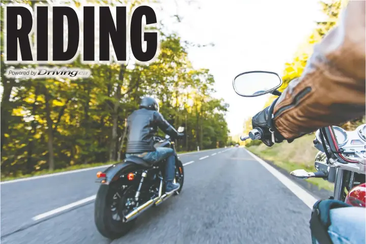  ?? — GETTY IMAGES ?? Getting out at the beginning of the season is a cherished experience for bikers, but be aware that cars may not yet be used to motorcycle­s on the road.