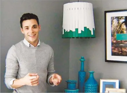  ?? Dianne DeGuzman ?? INTERIOR DESIGNER Kyle Schuneman shows renters how to put together attractive and personaliz­ed pendant lamps.