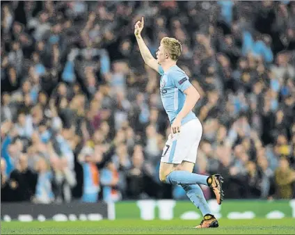  ?? FOTO: GETTY ?? De Bruyne, autor del primer tanto del City ante el Shakhtar