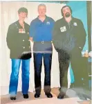  ?? ?? It’s a family tradition to serve one’s country, says Sarah Hywood, pictured here in uniform with her father Terry and brother Andrew O’Kane.