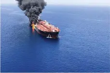  ?? Bild: AP Photo/ISNA ?? En av de två oljetankra­r som attackerad­es i omanbukten torsdagen den 13 juni. angreppen har utlöst förnyade spänningar mellan iran och usa.