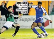  ??  ?? STUNNER Chiedozie Ogbene scores last night