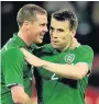  ??  ?? BIG PALS Irish team-mates McCarthy and Coleman