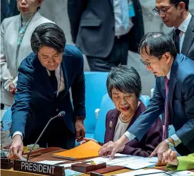  ?? (Foto Ap) ?? Pioniera
Yoko Kamikawa, 71 anni, è ministra degli Esteri di Tokyo dal settembre 2023