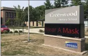  ?? SCOTT MCFETRIDGE — THE ASSOCIATED PRESS FILE ?? A sign outside of Greenwood Elementary School in Des Moines, Iowa, promotes mask-wearing.