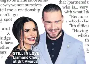  ??  ?? STILL IN LOVE Liam and Cheryl at Brit Awards