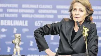  ??  ?? DESTACADA. Charlotte Rampling responde las preguntas de los medios internacio­nales en Berlín.