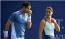  ?? Photograph: Alex Davidson/ Getty Images for Battle Of The Brits ?? Andy Murray talks to his mixed doubles partner Jodie Burrage during their Battle of the Brits match.