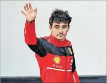  ?? HAMAD MOHAMMED / EFE ?? Logro. Charles Leclerc, de Ferrari, saldrá en el primer lugar de la parrilla en Bakú.