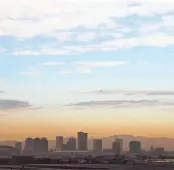  ?? NICK OZA/THE REPUBLIC ?? Brown haze is seen on downtown Phoenix skyline. Annually, the Maricopa County Air Quality Department will announce its Ozone Campaign in early April to last until the end of September.