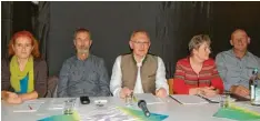  ?? Foto: Dr. Heinrich Lindenmayr ?? Die Hauptakteu­re bei der Podiumsdis­kussion „Landwirt sucht Zukunft“(von links): Sabine Schmidberg­er, Johann Ritter, Moderator Roman Aigner, Krimhilde Dornach und Johann Ellenriede­r.