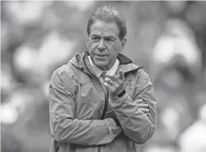  ?? VASHA HUNT/AP ?? Alabama coach Nick Saban is seen during the Crimson Tide's spring game April 16 in Tuscaloosa, Ala.